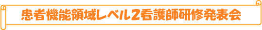 患者機能領域レベル2看護師研修発表会
