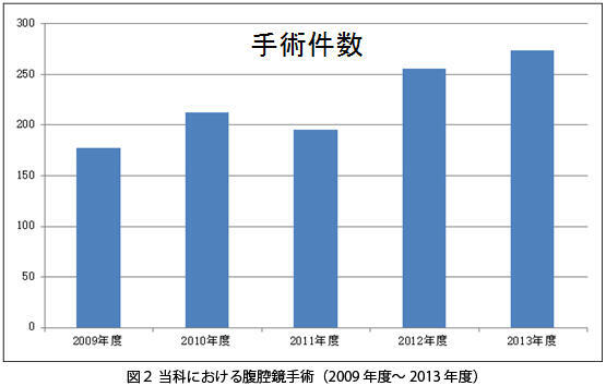 婦人科にける腹腔鏡手術件数(2009年度〜2013年度)